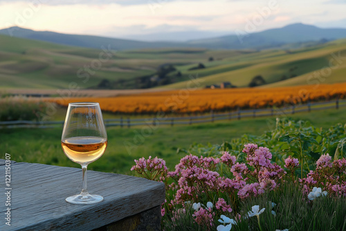 Spring Field And A Glass Of...