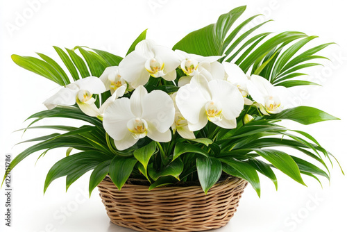 White Orchid Flower On Whit...