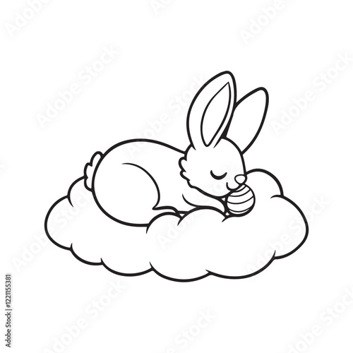 Easter coloring page, Line art, black and white image, Cozy easter coloring page, Coloring page, Easter basket stuffer photo