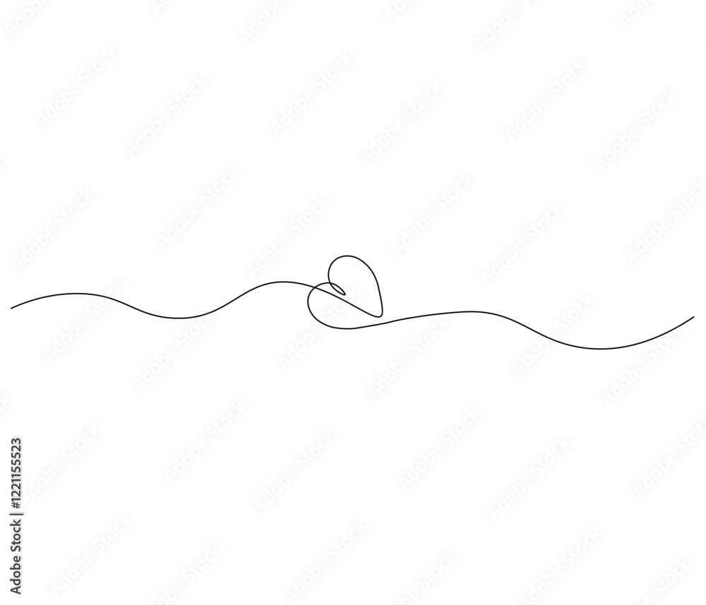 Heart and love sign. One continuous line drawing of love. Symbol of Valentine day and romantic moment. Editable stroke. Doodle line illustration Heart and love sign. One continuous line drawing of love. Symbol of Valentine day and romantic moment. Editable stroke. Doodle line illustration
