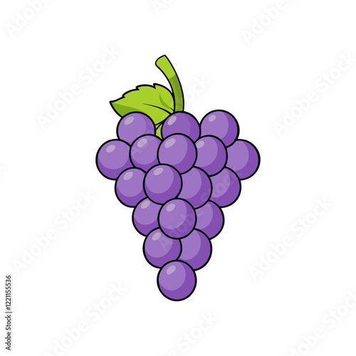 Bunch of a Grapes Vector Clipart Illustration