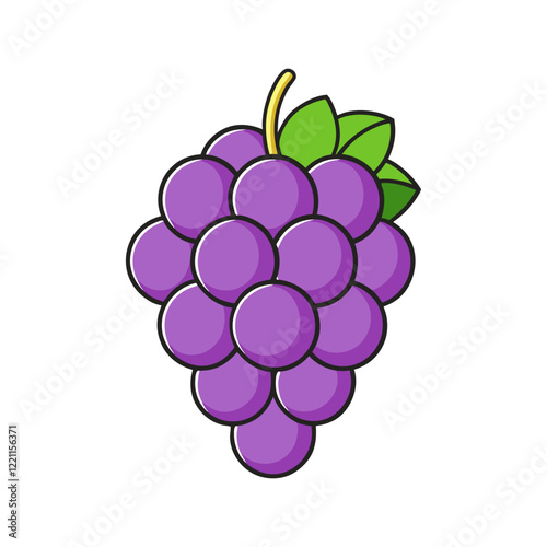 Bunch of a Grapes Vector Clipart Illustration