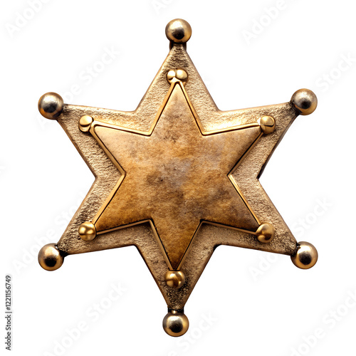 Vintage sheriff badge isolated on transparent badge insignia enforcement detective PNG file download