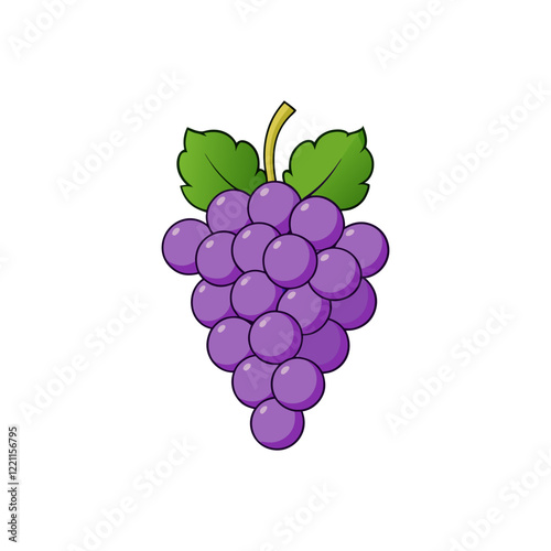 Bunch of a Grapes Vector Clipart Illustration