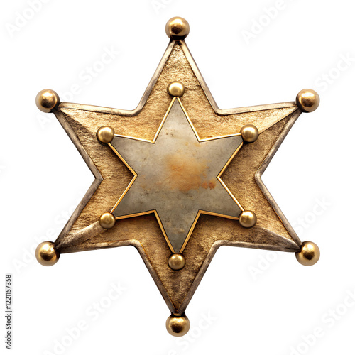 Vintage sheriff badge isolated on transparent badge insignia enforcement detective PNG file download