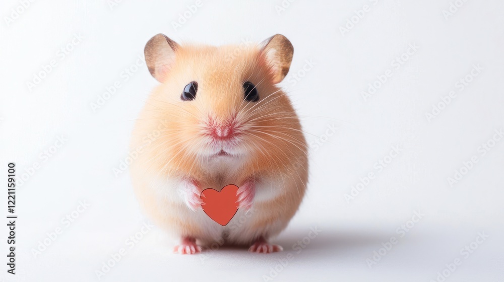 Adorable Hamster Holding Heart Adorable Hamster Holding Heart