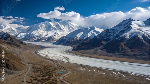 Aerial View Glacial Valley,...
