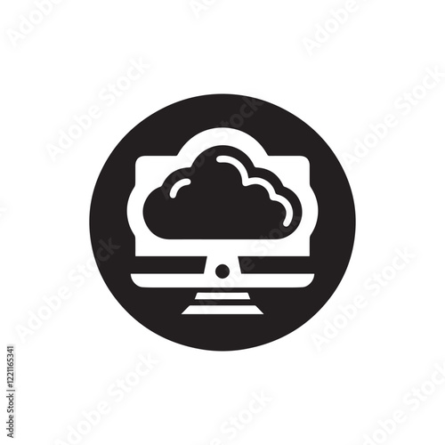 Cloud computing vector icon, modern flat vector illustration for mobile app, website or desktop app  