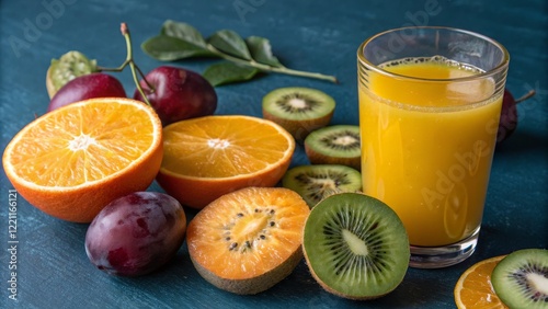 Fresh Fruit Juice Glass of ...