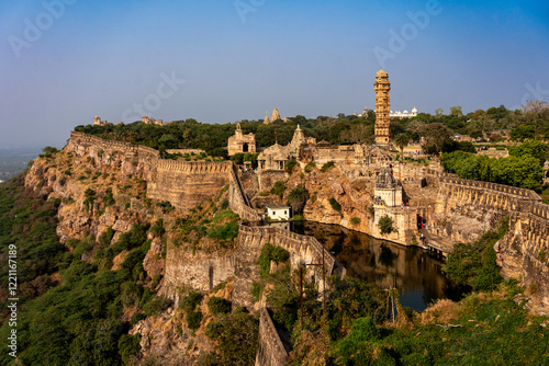 India. Rajasthan. Chittorgarh. General view of Chittor Fort photo