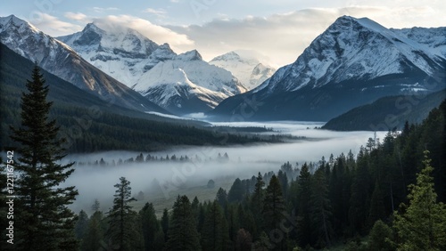 Misty Mountain Valley Sunri...