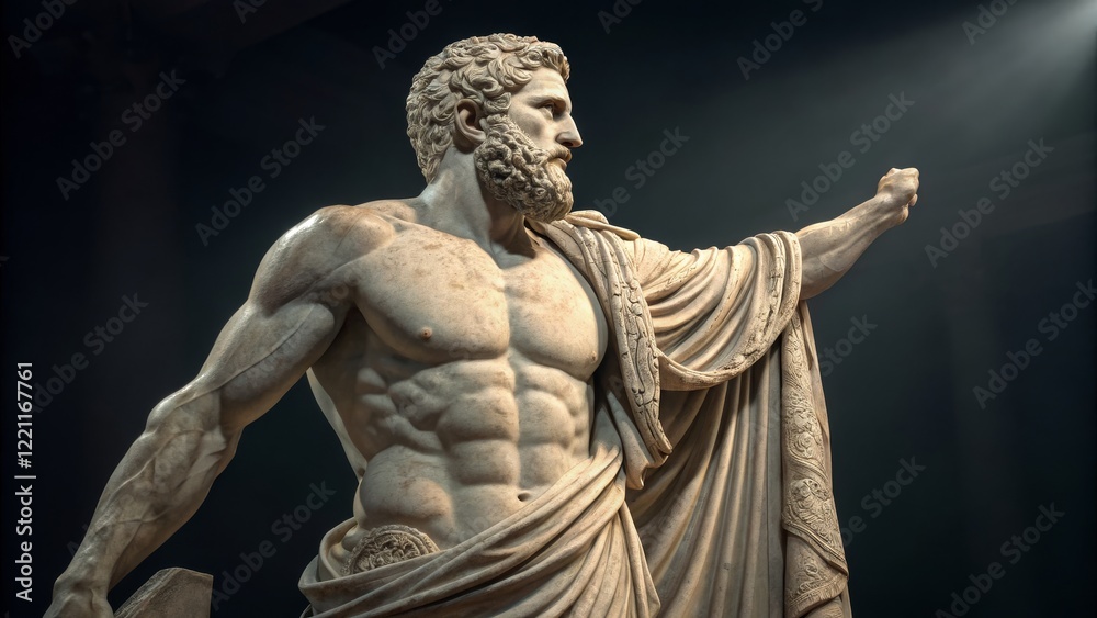 Muscular Marble Statue 3D Render, Draped Cloth, Powerful Pose, Greek Sculpture, Art Greek sculpture, digital art Muscular Marble Statue 3D Render, Draped Cloth, Powerful Pose, Greek Sculpture, Art Greek sculpture, digital art
