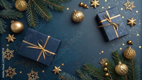 Navy Blue and Gold Christma...
