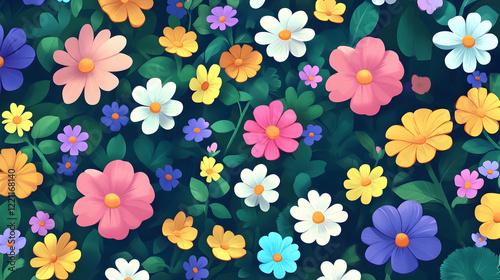 Wallpaper Mural Colorful flowers garden spring background design Torontodigital.ca