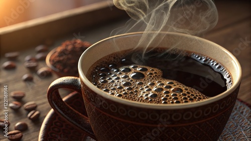 Steaming Cup of Coffee Clos...