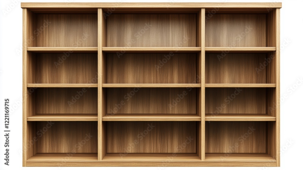 Wooden Bookshelf with Multiple Storage Compartments Wooden Bookshelf with Multiple Storage Compartments