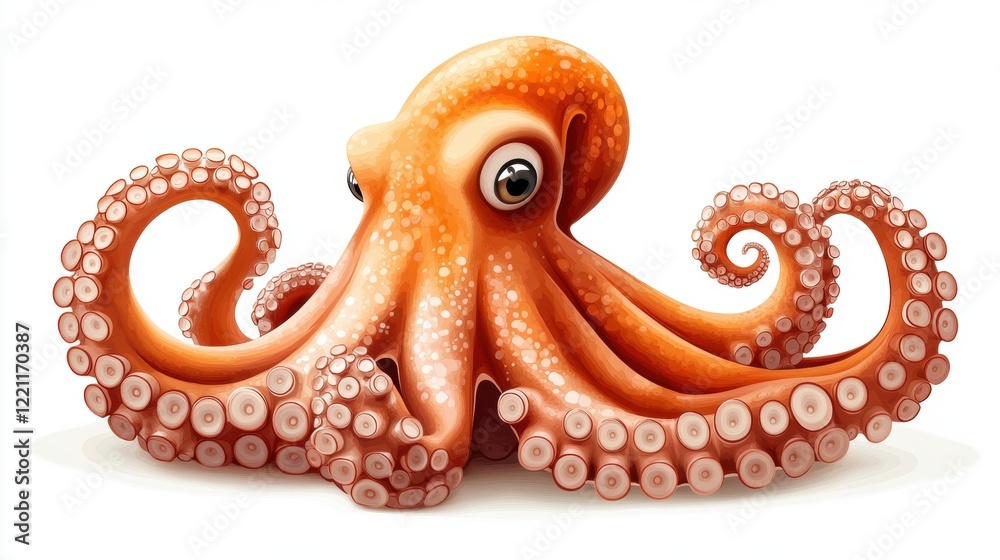 Friendly Cartoon Octopus