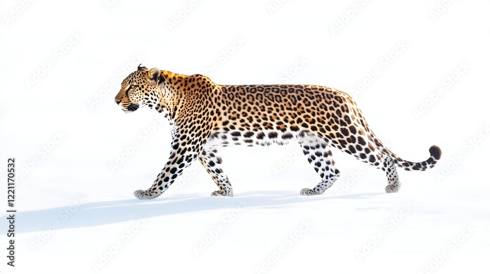 Obraz premium Leopard Walking in Snow