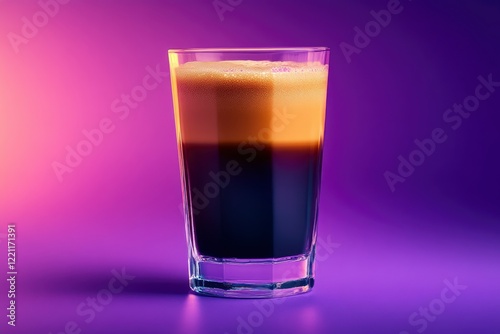 Wallpaper Mural espresso in glass cup on purple background with sunlight. copy space Minimalist style, perfect for cafes, breakfast and premium beverage concepts. Torontodigital.ca