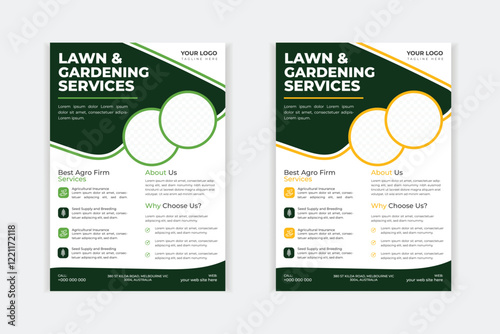 Lawn care social media post promotion template design	