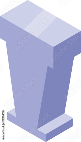 Modern purple rostrum tribune for conference speaker, representing communication and public speaking