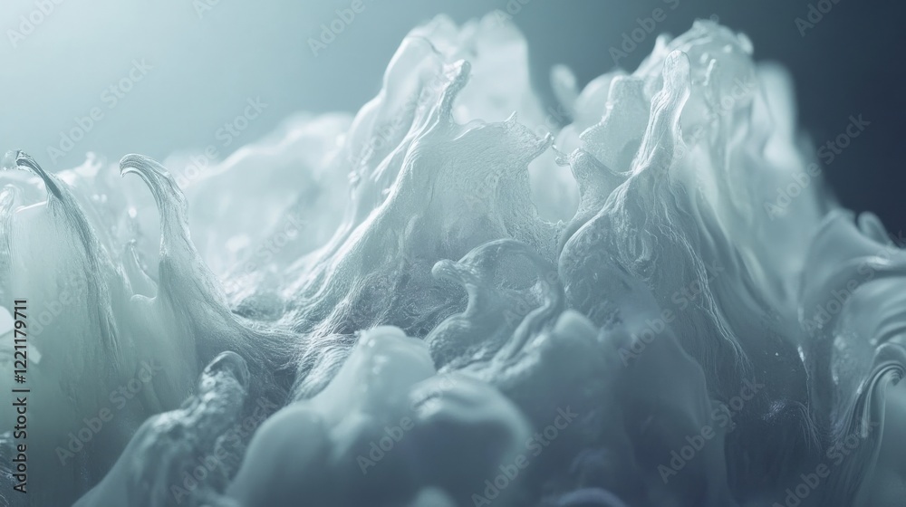 Naklejka premium Calm Blue Water Patterns with Swirling Fluid Shapes