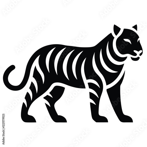 Vector Illustration of a Stylized Tiger Silhouette