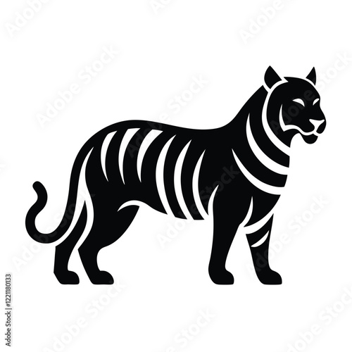 Vector Illustration of a Stylized Tiger Silhouette