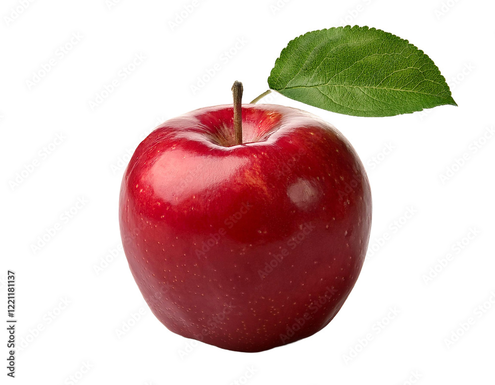 Red Apple, Fresh Fruit, Isolated, Single, Leaf, Shiny, Juicy, Healthy, Delicious, Vitamin Red Apple, Fresh Fruit, Isolated, Single, Leaf, Shiny, Juicy, Healthy, Delicious, Vitamin