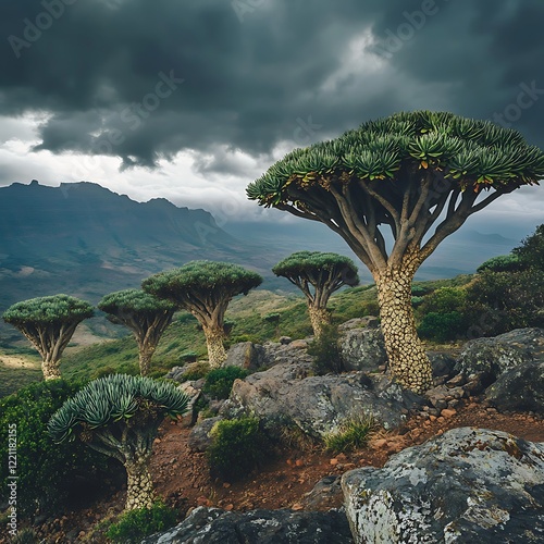 Quiver trees in the desert of Kenya, Africa photo