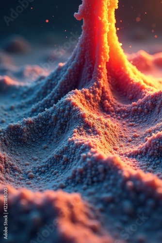 Wallpaper Mural Molten substance flows around unyielding sand form, fire, scene, photo Torontodigital.ca