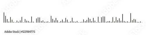 Equaliser symbol. Voice message mockup. Audio chat speech sound wave icon. Element for mobile messenger, podcast online radio interface, music player, app. Waveform pattern layout on white background.