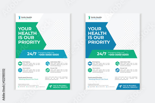 Professional creative medical flyer template