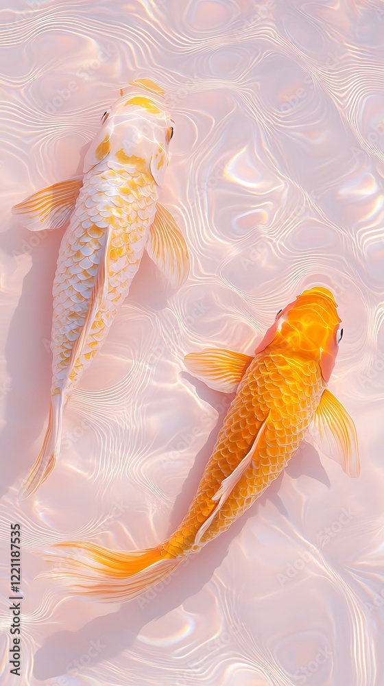 Obraz premium there are two fish swimming in the water together