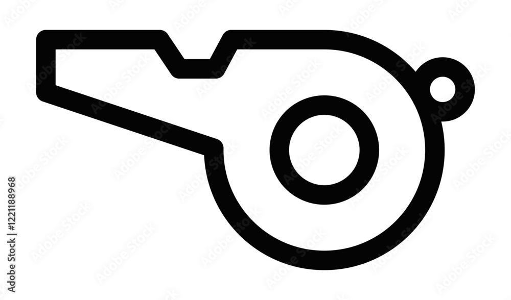 Simple whistle sports icon vector. Editable stroke. Simple whistle sports icon vector. Editable stroke.