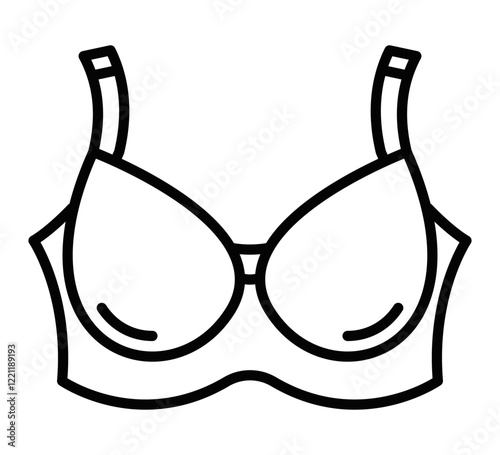 Bra icon in minimalist outlined vector design. Editable stroke.