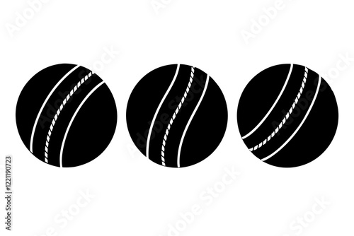  tenis balls silhouette set, vector silhouette 