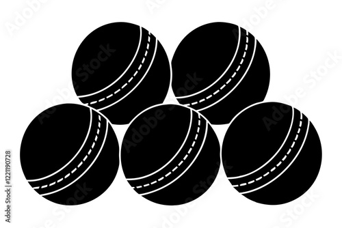  tenis balls silhouette set, vector silhouette 