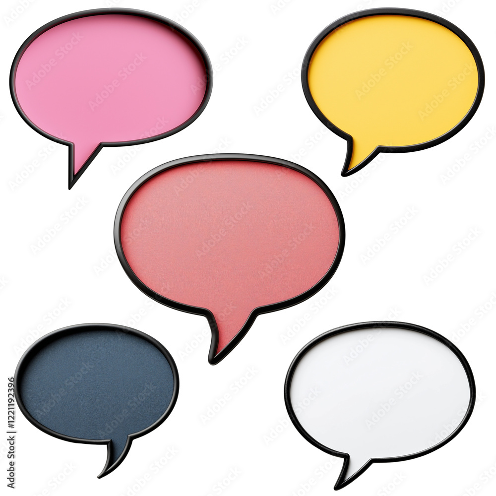 A set of black-edged speech bubbles. collection A set of black-edged speech bubbles. collection
