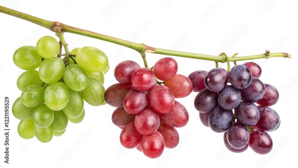 Three Grape Varieties on Vine Green, Red and Purple Clusters, Still Life Photography, Fruit Composition, Food Photography Grapes, Still Life Photography Three Grape Varieties on Vine Green, Red and Purple Clusters, Still Life Photography, Fruit Composition, Food Photography Grapes, Still Life Photography