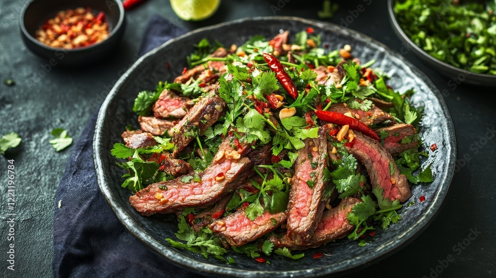 Zesty Thai Beef Salad with Spicy Lime Dressing - Culinary Delight with Vibrant Flavors | Food Styling Scene Zesty Thai Beef Salad with Spicy Lime Dressing - Culinary Delight with Vibrant Flavors | Food Styling Scene