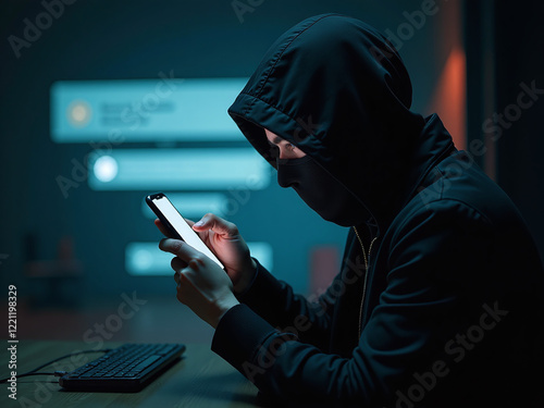 Criminal Hacker Sends Scam Text Messages Via Mobile Phone To Spread Malware And Viruses Using Sms Phishing Techniques. 00003