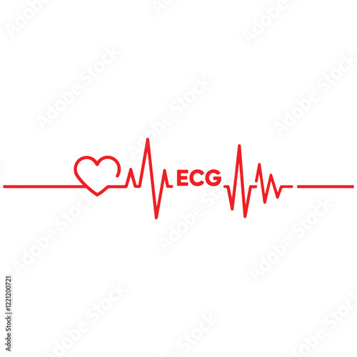 heartbeat line icon collection with a heart symbol, cardiology, medical pulse