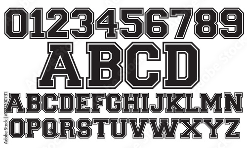 Varsity Font or Jersey Font or Sports Font Clip Art 