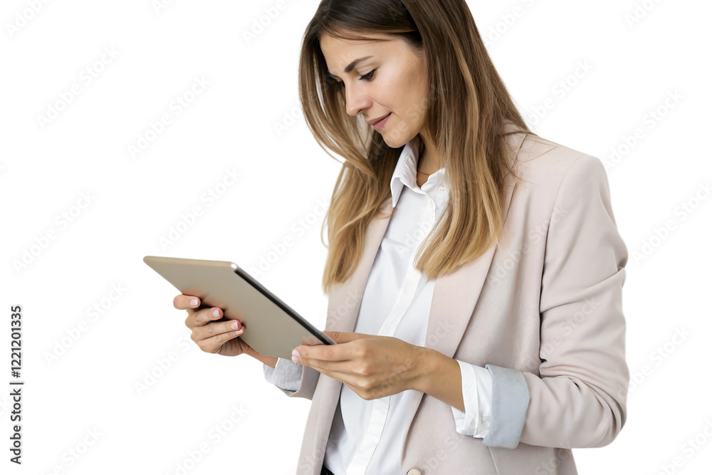 Young businesswoman working on a tablet
Young businesswoman working on a tablet