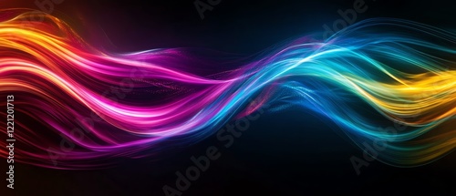 Wallpaper Mural Colorful abstract waves on a dark background. Torontodigital.ca