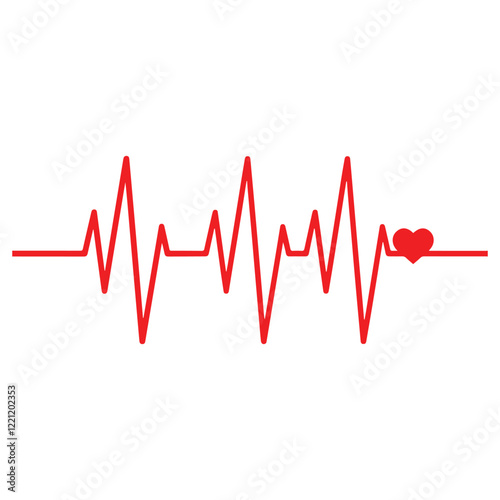 heartbeat line icon collection with a heart symbol, cardiology, medical pulse