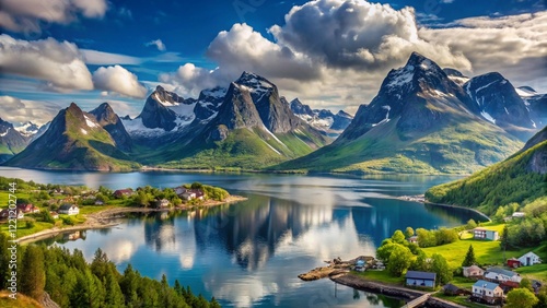 Hadselfjorden Fjord Vesteralen Mountains Norway
 photo