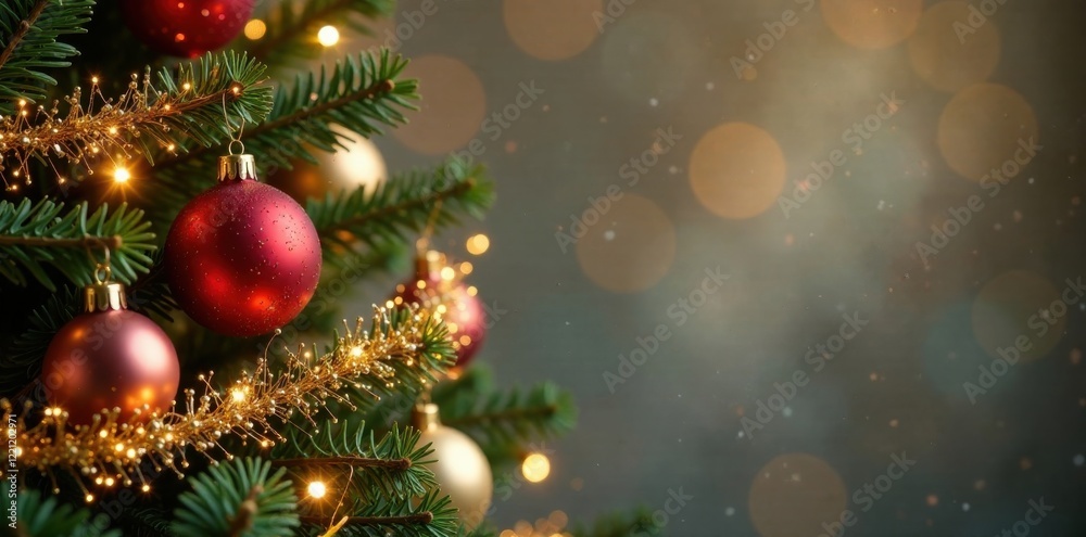 Sparkling gold garland with ornaments, perfect for tree , sparkling, festive Sparkling gold garland with ornaments, perfect for tree , sparkling, festive