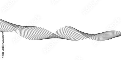 Abstract wave element for design. Digital frequency track equalizer. Stylized line art background.